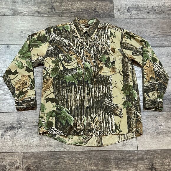 Vintage 90s CLASSICS Realtree Camo Long Sleeve Shirt Made in USA - Men's XL - Picture 1 of 7